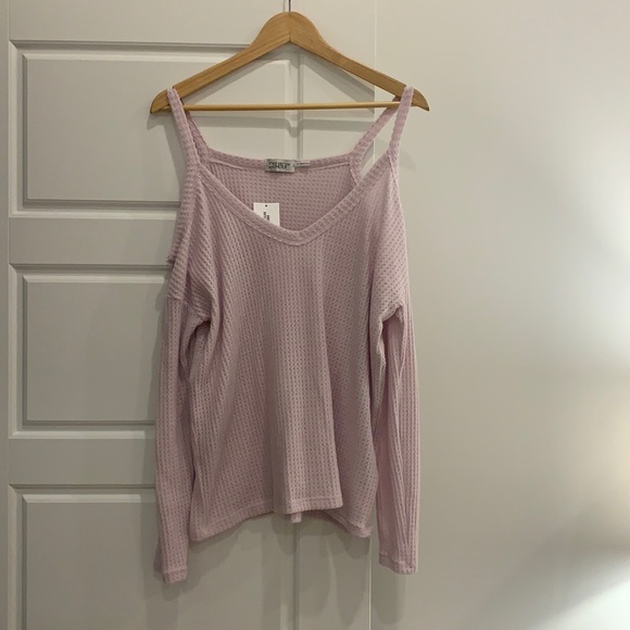 Out From Under - by Urban Outfitters-Cold shoulder waffle knit sweater top - Picture 2 of 4